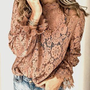 Mocha Lace with Zipper closure